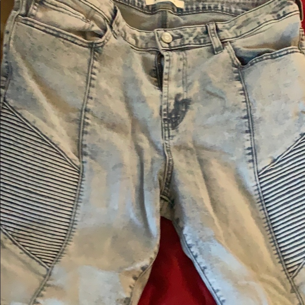 Pacsun moto skinny jeans acid wash